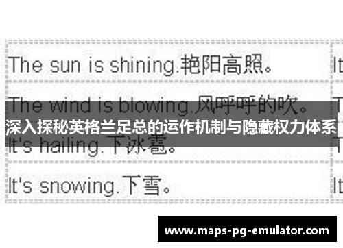 深入探秘英格兰足总的运作机制与隐藏权力体系